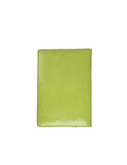 Image showing green leather case note book isolated on white background