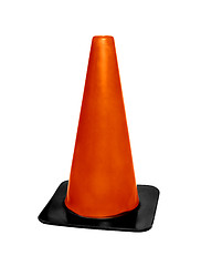 Image showing Orange plastic cone isolated on white background