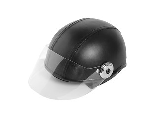 Image showing black police helmet