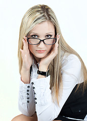 Image showing Woman Wearing Glasses on a white background