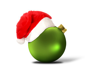 Image showing green ball with christmas hat