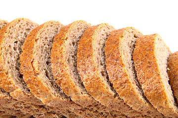 Image showing bread slices with chunk over white background