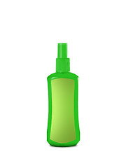 Image showing green cosmetics bottle isolated on white background