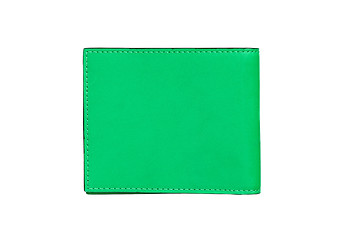 Image showing green leather case note book isolated on white background