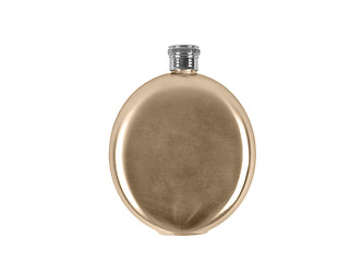 Image showing Stainless hip flask isolated on white