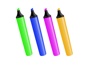 Image showing 3d render of RGB markers on white background