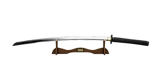 Image showing Samurai sword on a stand