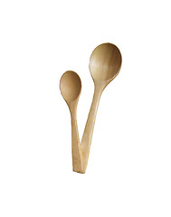 Image showing New wooden spoon isolated on a white background.