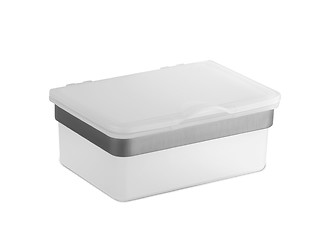 Image showing a white plastic food container isolated on white