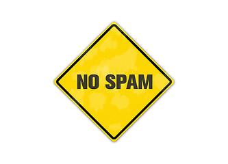 Image showing yellow spam sign