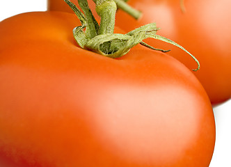 Image showing perfect fresh red tomatoes with tomato on background