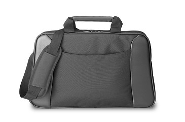 Image showing Black laptop bag, isolated on a white background