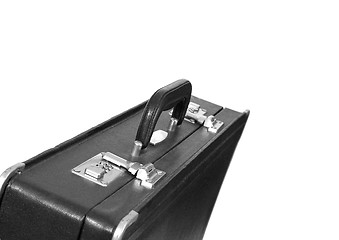 Image showing Black business briefcase isolated on white background.