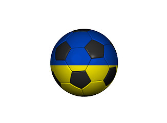 Image showing Football (soccer ball) covered with the Ukraine flag