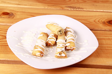 Image showing Rolled pancakes