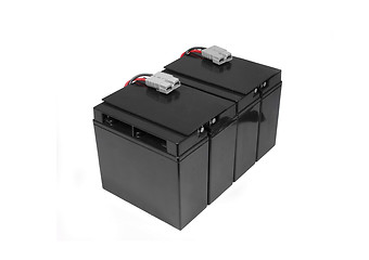 Image showing Generic black car battery isolated on white