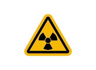 Image showing Radiation sign with glossy yellow surface