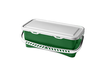 Image showing gree plastic container on a white background