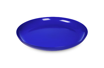 Image showing blue disposable plate on white