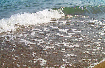 Image showing Beautiful waves on the sea, Spain