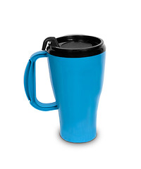 Image showing Simple blue thermal mug