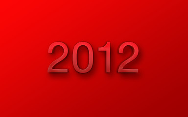 Image showing Happy new year 2012 message over red background