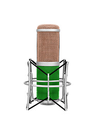 Image showing Vintage microphone isolated against white background