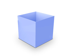 Image showing blue blank open box isolated over white background