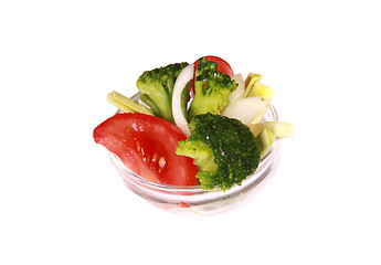 Image showing vegetables in a small gass isolated