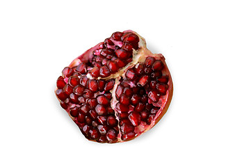 Image showing Red pomegranate. Isolated on white background