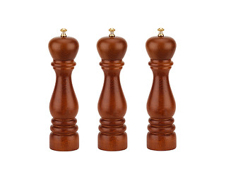 Image showing Black chess pieces isolated on a white background