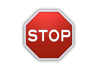 Image showing Stop sign isolated on white