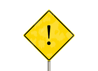 Image showing yellow road sign isolate