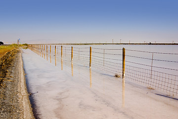 Image showing Fence Under Clear Skies