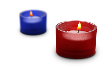 Image showing two candles isolated on white