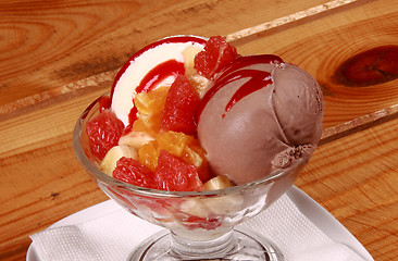 Image showing Ice cream with dressing close up shoot