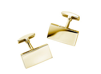 Image showing a pair of stainless steel cufflinks on white