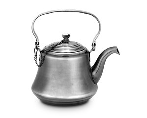 Image showing metal tea pot on a white background