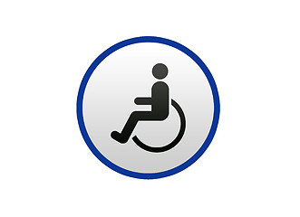 Image showing Blue Disabled sign on white background, Illustration