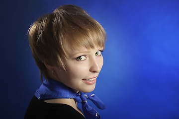 Image showing Beautiful happy portrait of an young adult blonde woman