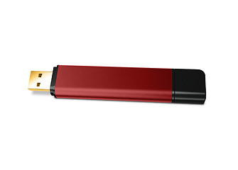 Image showing red USB flash drive on white