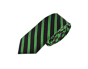 Image showing Fashionable striped necktie on a white background
