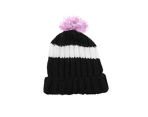 Image showing black woolen winter hat