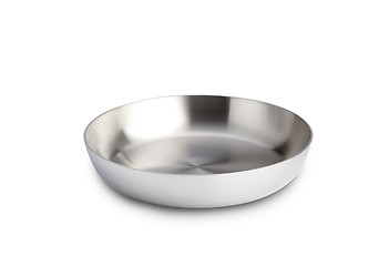 Image showing Bowl from stainless steel on white background