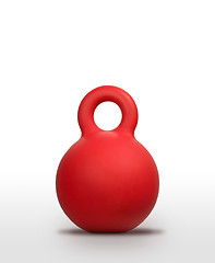 Image showing Red dumbbell Weights on white background