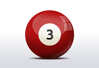 Image showing Number three billiard ball