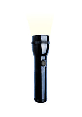 Image showing Black metal flashlight