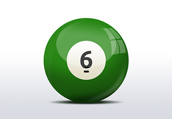 Image showing Number six billiard ball