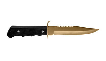Image showing hunter combat hand made knife isolated