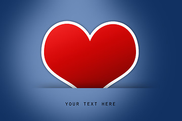 Image showing Red heart on blue back ground with sample text